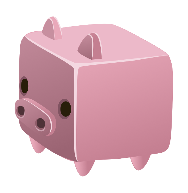 Cubic Cartoon Pig